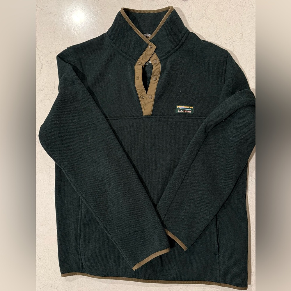 LLBean Men’s Sweater Fleece Green sizeM